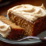 Delicious sour cream spice cake served on a decorative plate