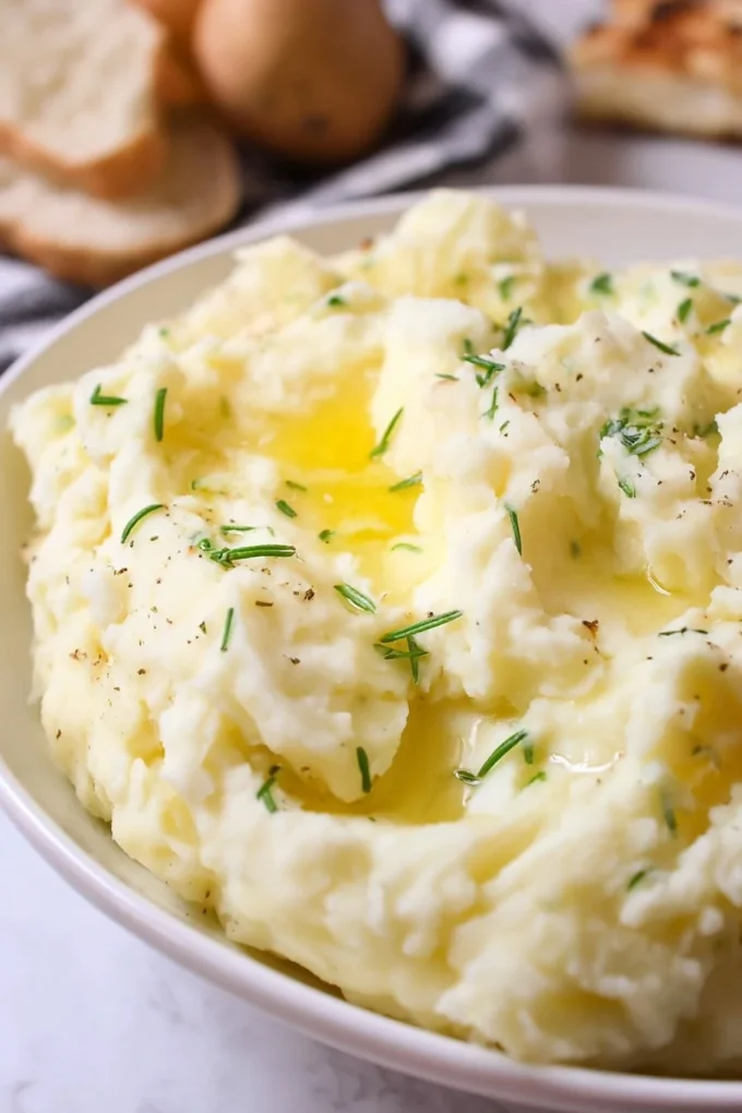 Creamy and delicious mashed potatoes served in a bowl