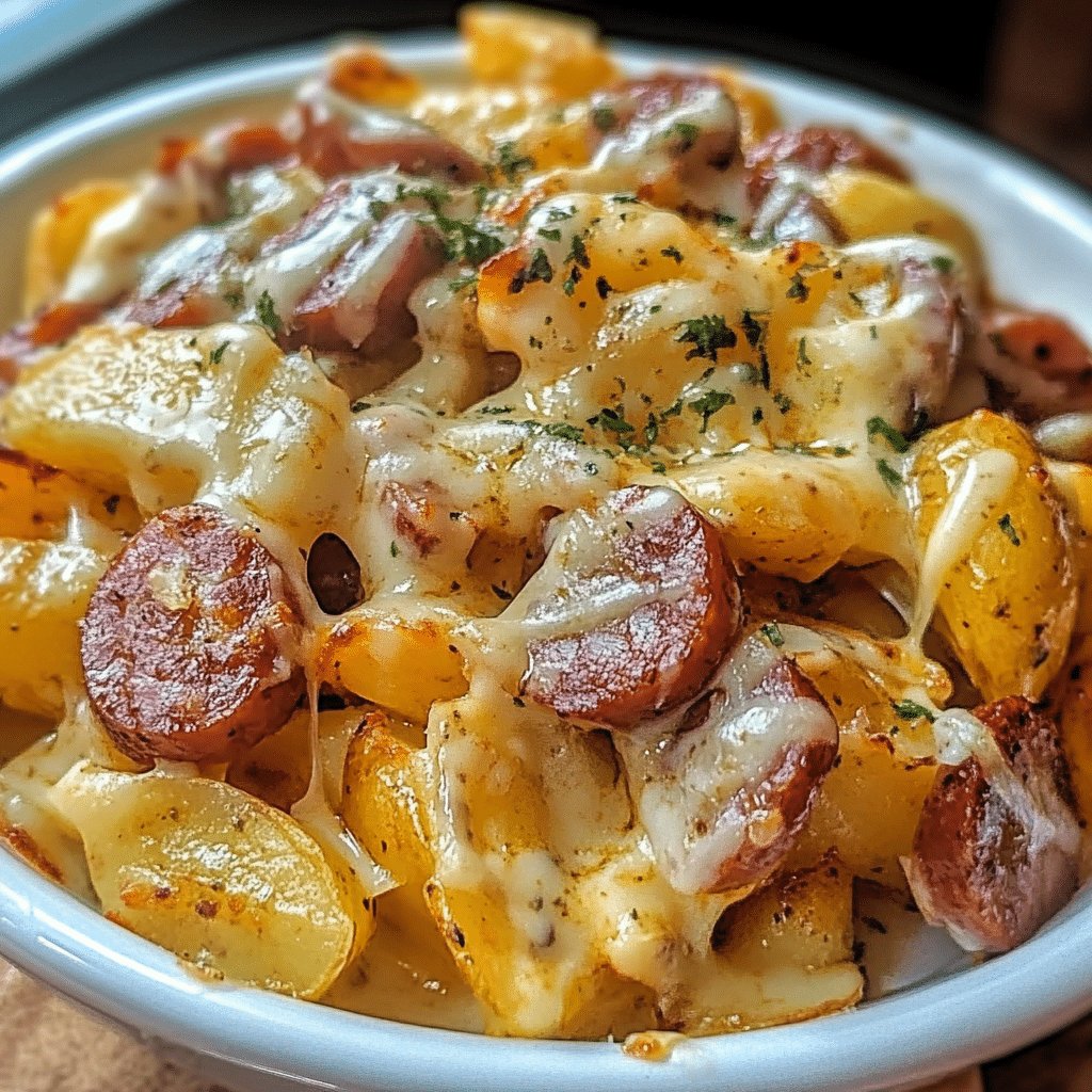 Cheesy Ranch Potatoes and Smoked Sausage