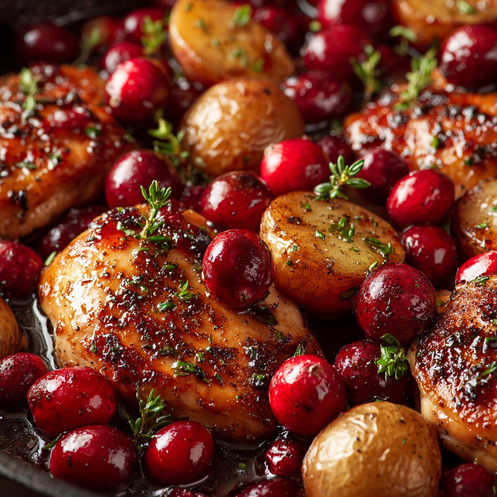 One Pot Cranberry Orange Chicken and Potatoes
