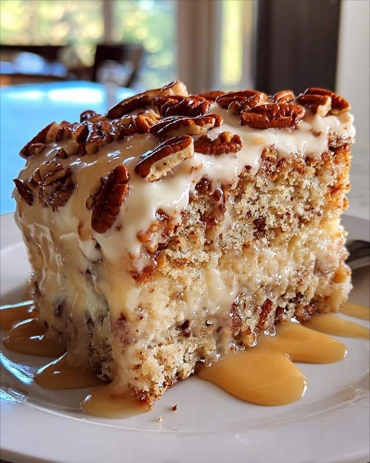 Butter Pecan Praline Poke Cake Recipe