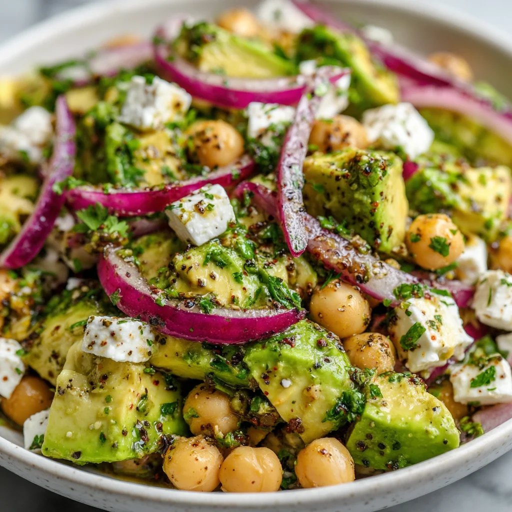 Chickpea Feta Avocado Salad