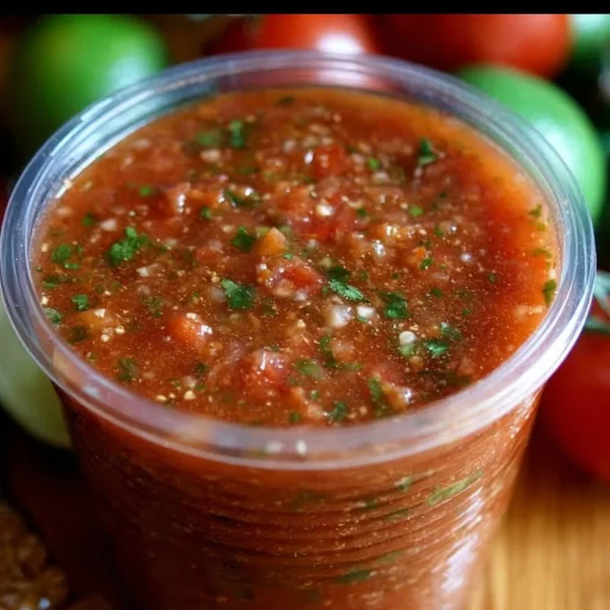 Bowl of fresh homemade salsa with tomatoes, onions, and cilantro
