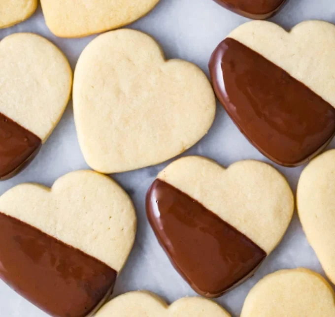 Homemade butter cookies on a plate, perfect for dessert or snacks