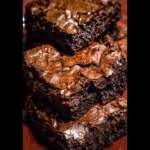 Delicious chocolate fudge brownies served on a plate, perfect for dessert.
