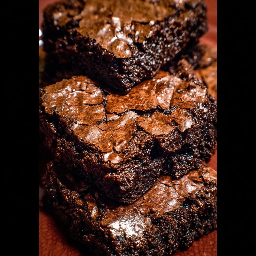 Delicious chocolate fudge brownies served on a plate, perfect for dessert.