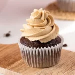 Delicious coffee buttercream frosting ready for topping cakes and cupcakes