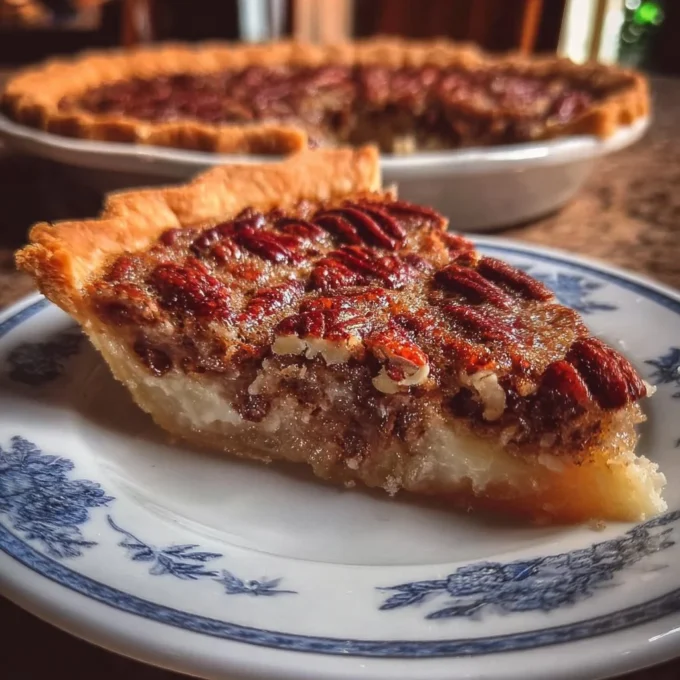 Delicious Condensed Milk Pecan Pie with a golden crust and pecan topping