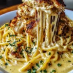 Creamy Cajun Chicken Linguine served with garlic mozzarella sauce