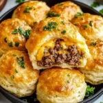 Garlic Parmesan Cheeseburger Bombs ready to serve, golden and delicious.