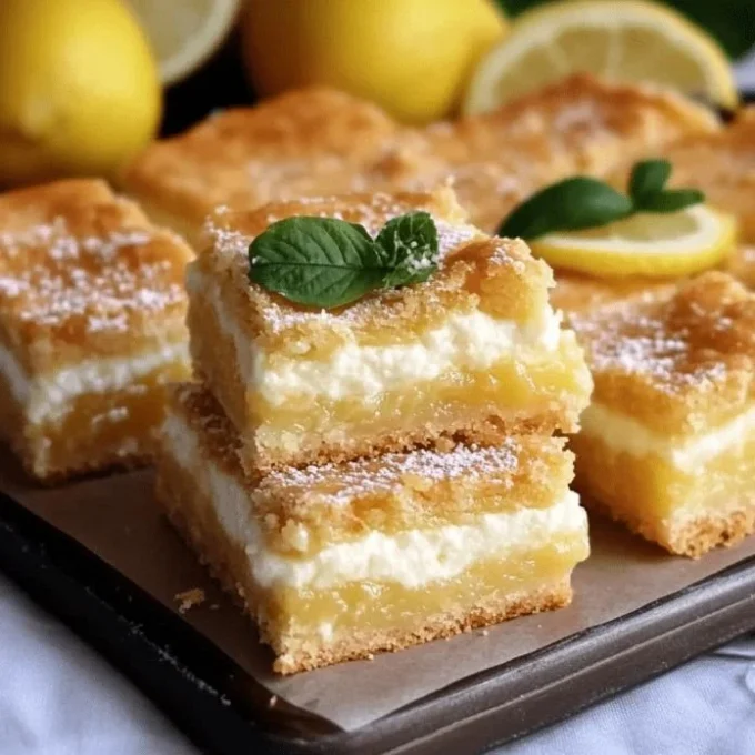 Delicious Lemon Cream Cheese Bars served on a plate with fresh lemon slices