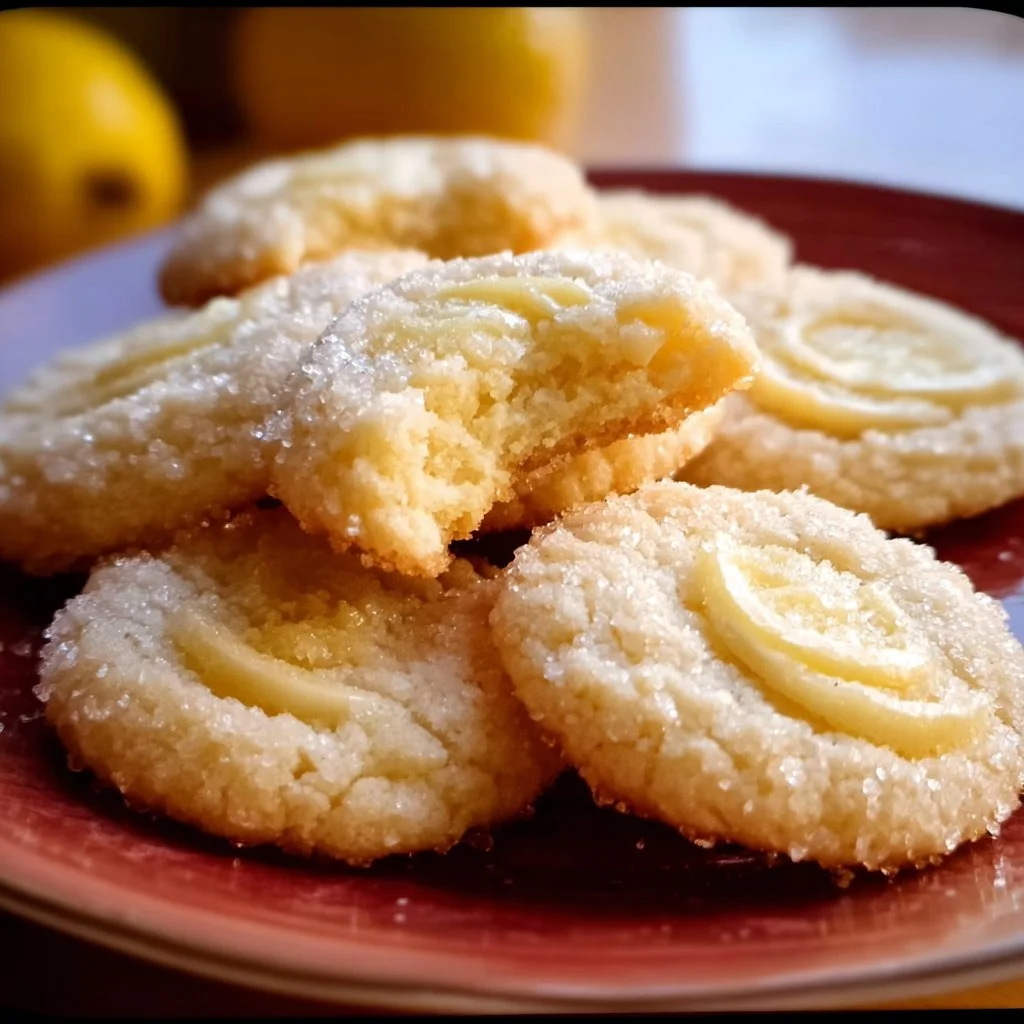 Freshly baked lemon sugar cookies on a cooling rack