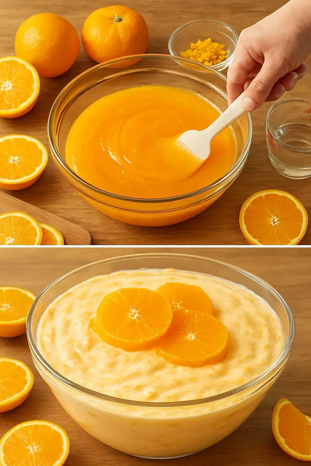 Delicious Mandarin Orange Jello Salad with creamy topping and vibrant oranges