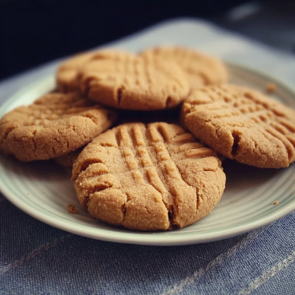 Delicious homemade peanut butter cookies on a baking sheet