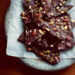 Nutty chocolate bark with mixed nuts and chocolate layer