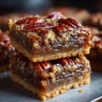 Delicious ooey gooey pecan pie bars with a rich filling and flaky crust.