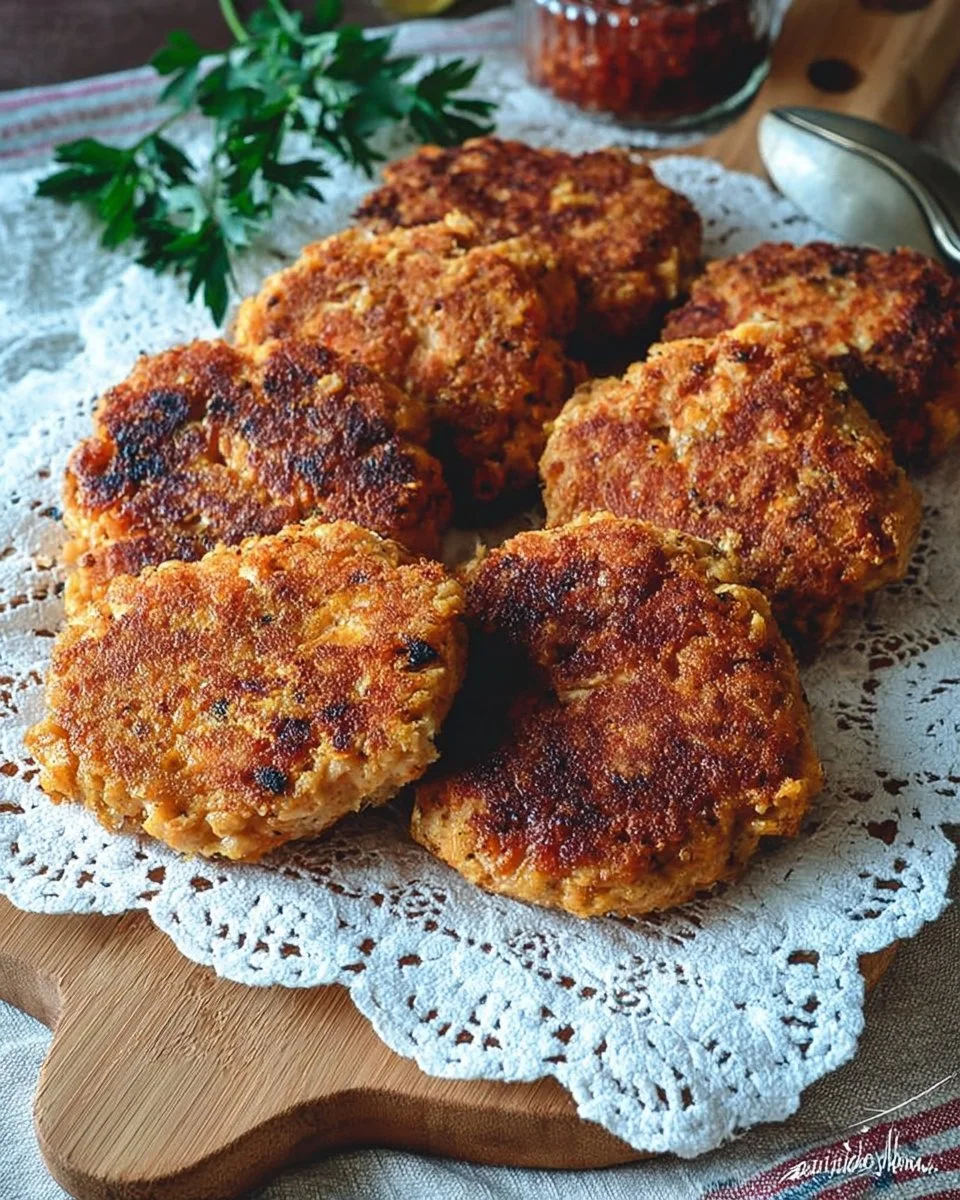 Delicious quick salmon patties cooked to perfection with herbs and spices.