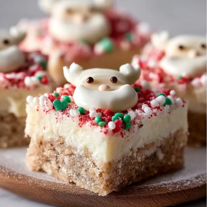 Delicious no-bake sugar cookie bars topped with festive sprinkles