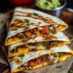 Delicious Smashburger Quesadillas served with toppings