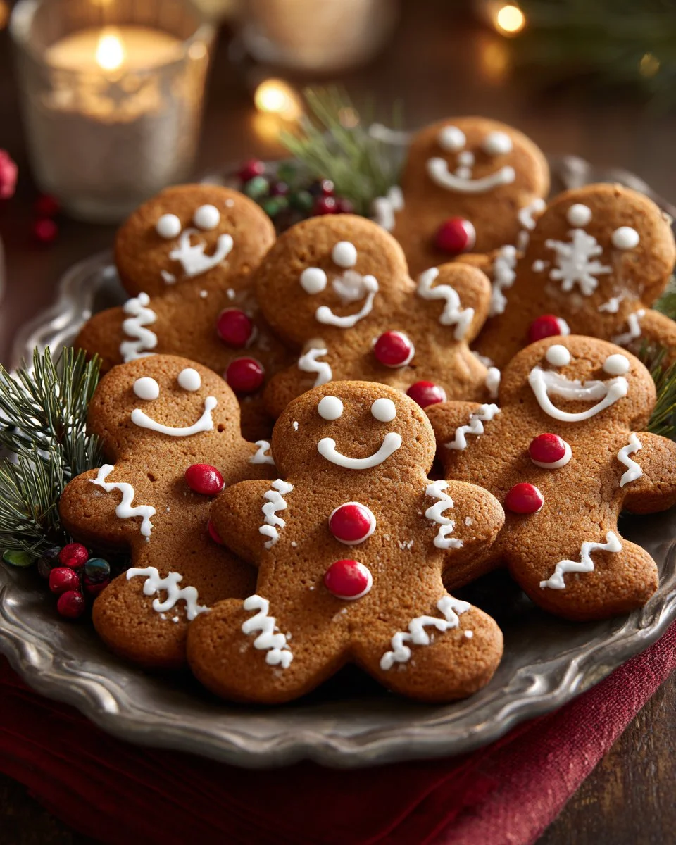Delicious soft chew gingerbread men cookies decorated with icing