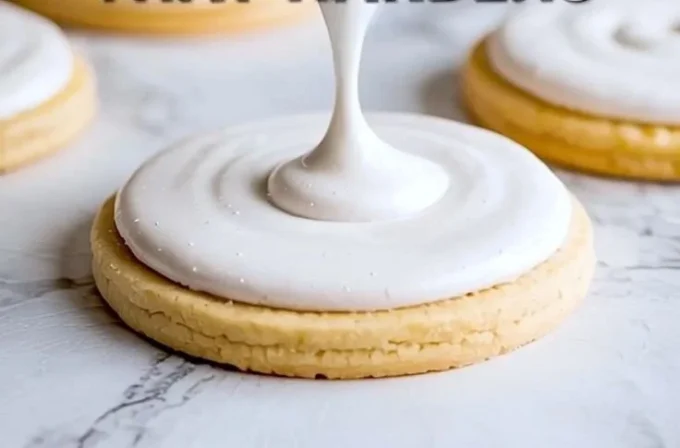 Delicious sugar cookies decorated with colorful sugar cookie icing