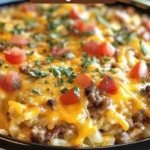 Delicious Taco Casserole with hashbrowns made in a crock pot