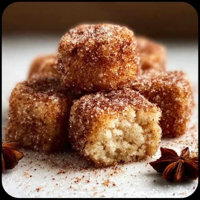 Homemade Vanilla Cinnamon Sugar Christmas Bites on a decorative plate