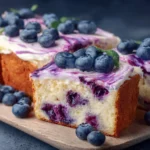 Delicious Blueberry Cream Cheese Loaf with fresh blueberries and cream cheese
