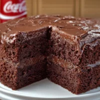 Double Chocolate Coca Cola Cake with rich chocolate frosting and cola flavor