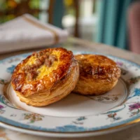 Egg and sausage roll-ups served on a plate, a delightful breakfast option.