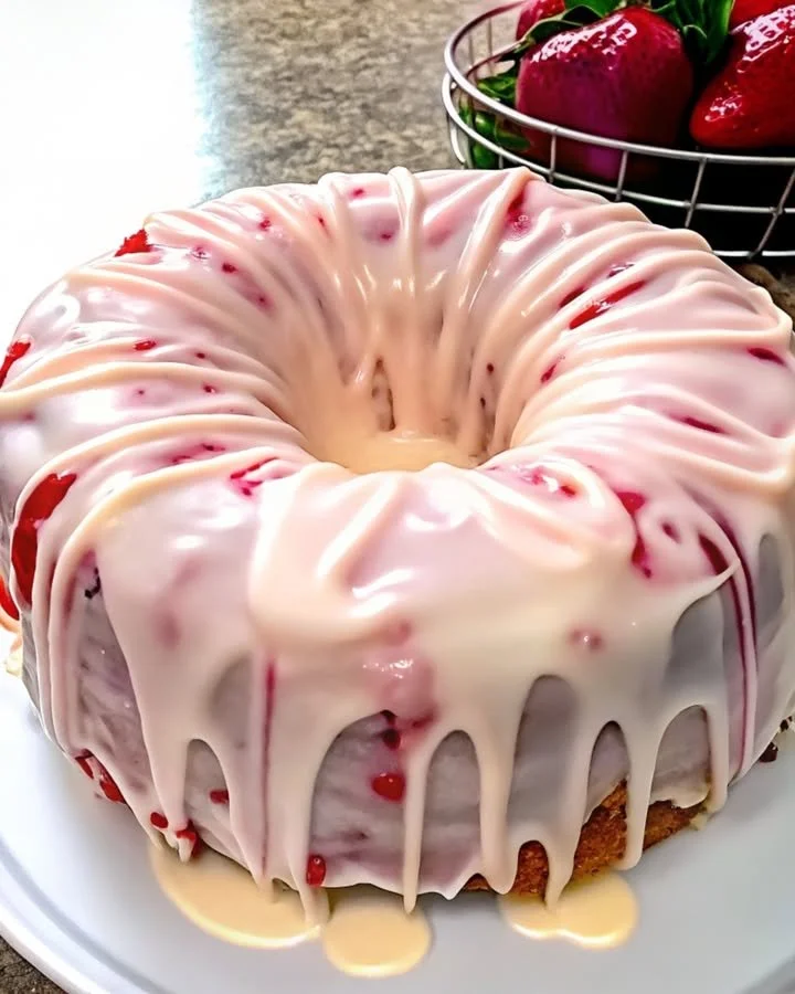 Homemade Strawberry Cream Cheese Pound Cake