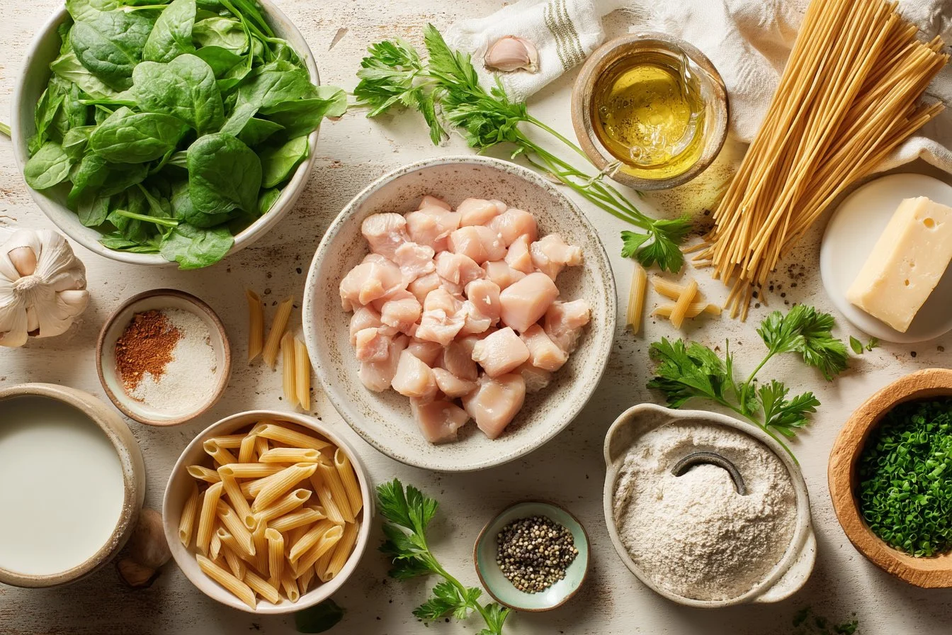 Healthy Garlic Parmesan Chicken Pasta