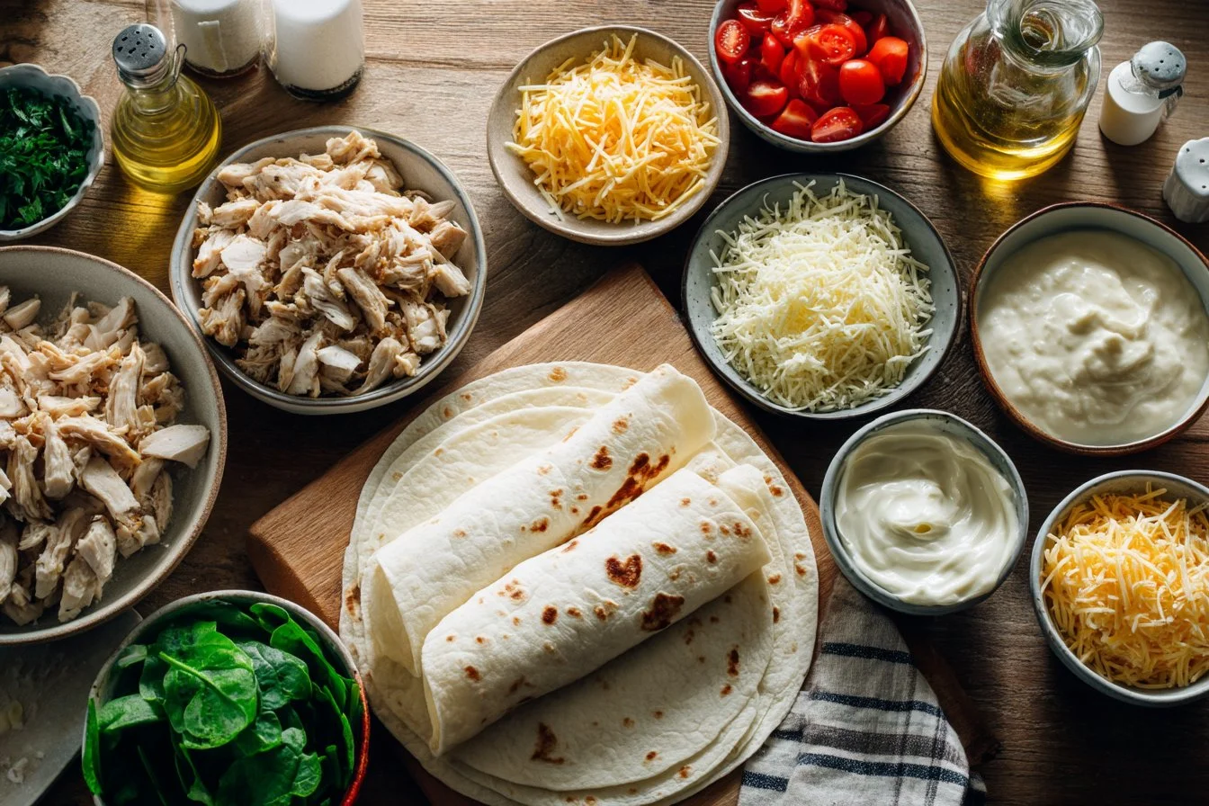 Cheesy Garlic Chicken Wraps