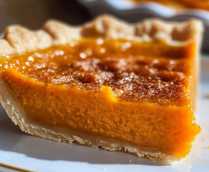 Delicious homemade sweet potato pie with a golden crust and creamy filling