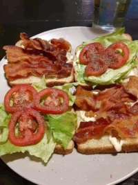 Delicious Bacon Lettuce Tomato Sandwich with crispy bacon and fresh ingredients