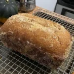 Loaf of delicious homemade cinnamon bread with swirls of cinnamon sugar.