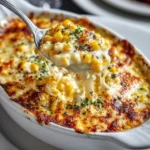 Delicious bowl of homemade creamed corn served with garnishes