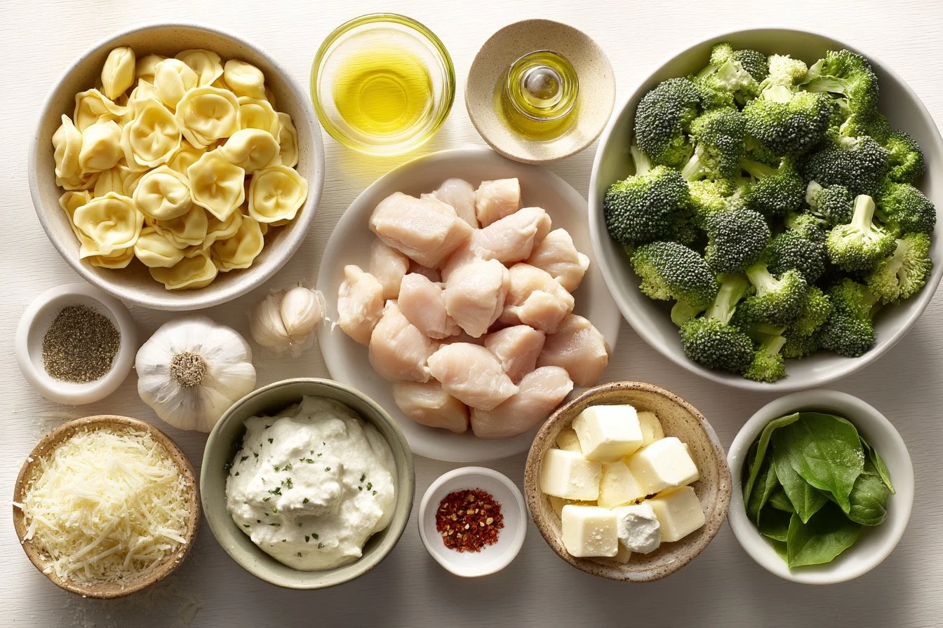 Creamy Garlic Parmesan Tortellini with Chicken & Broccoli
