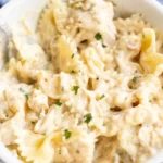 Delicious creamy ranch slow cooker chicken served in a bowl