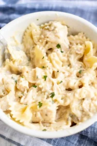 Delicious creamy ranch slow cooker chicken served in a bowl