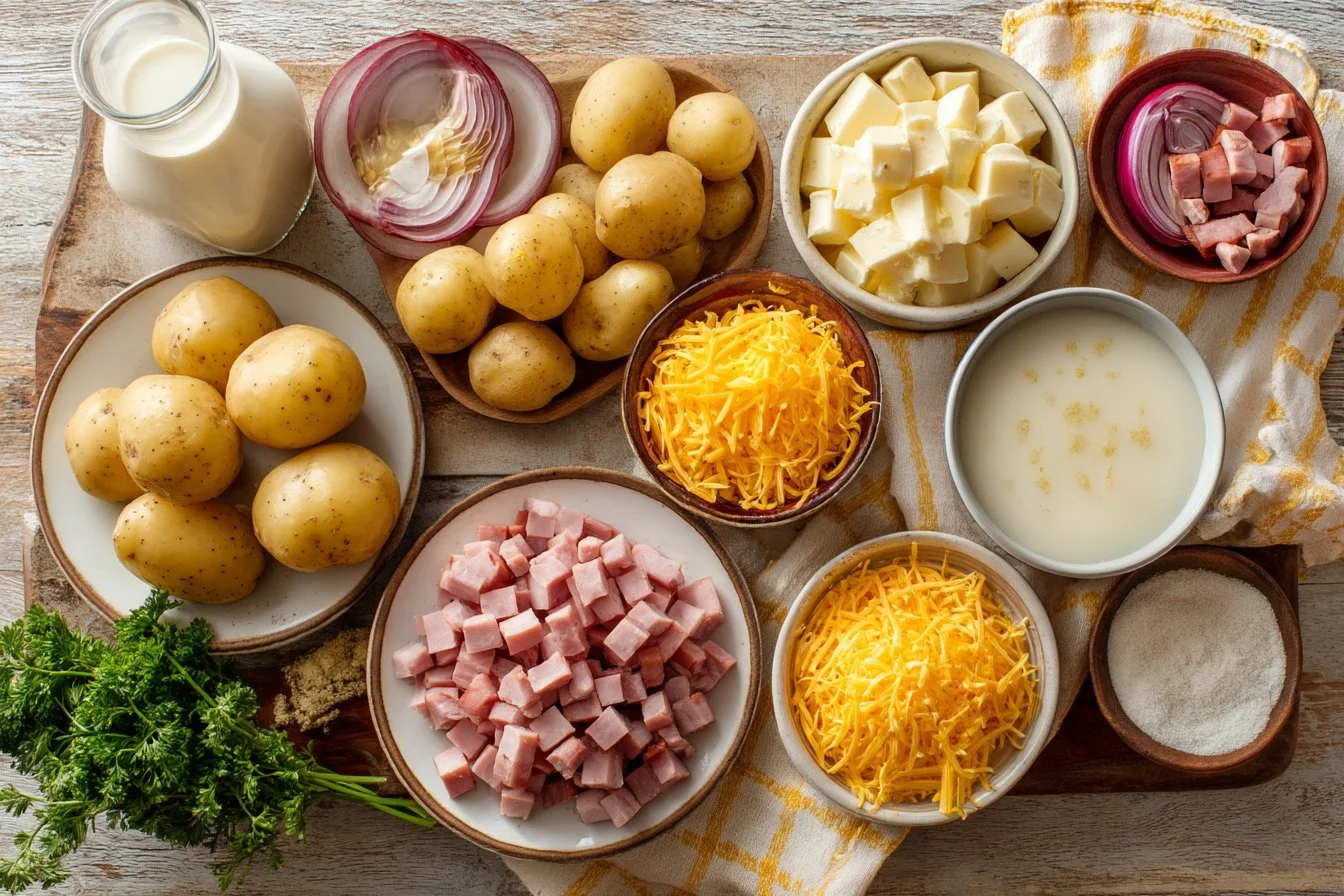 Creamy Crockpot Ham and Potatoes