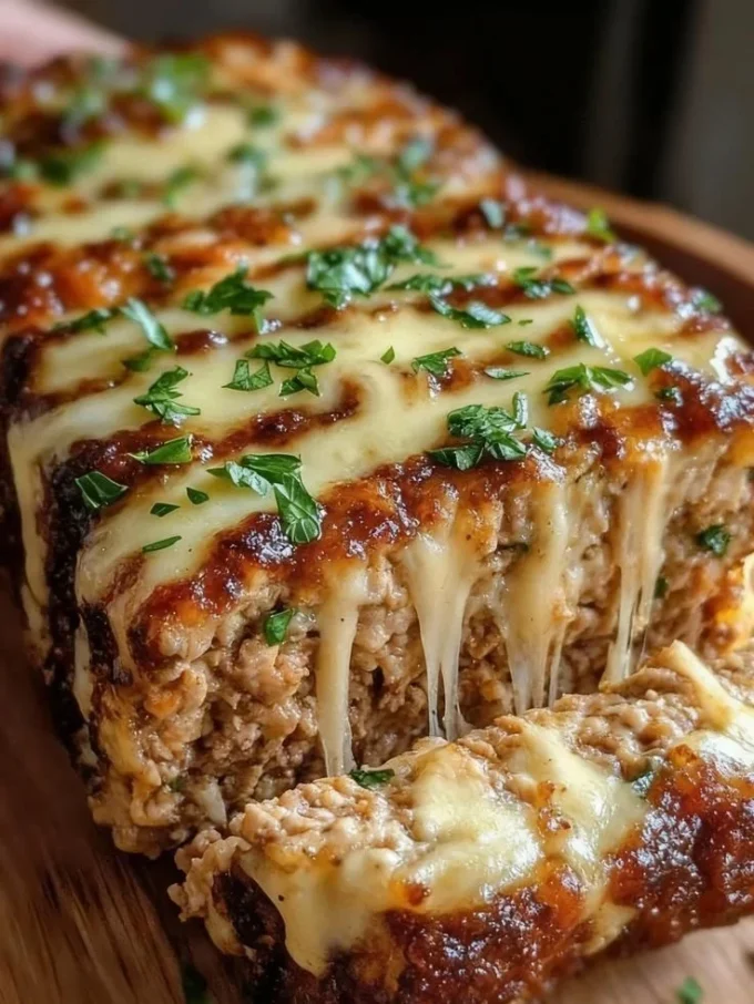 Delicious homemade meatloaf served with mashed potatoes and green beans.