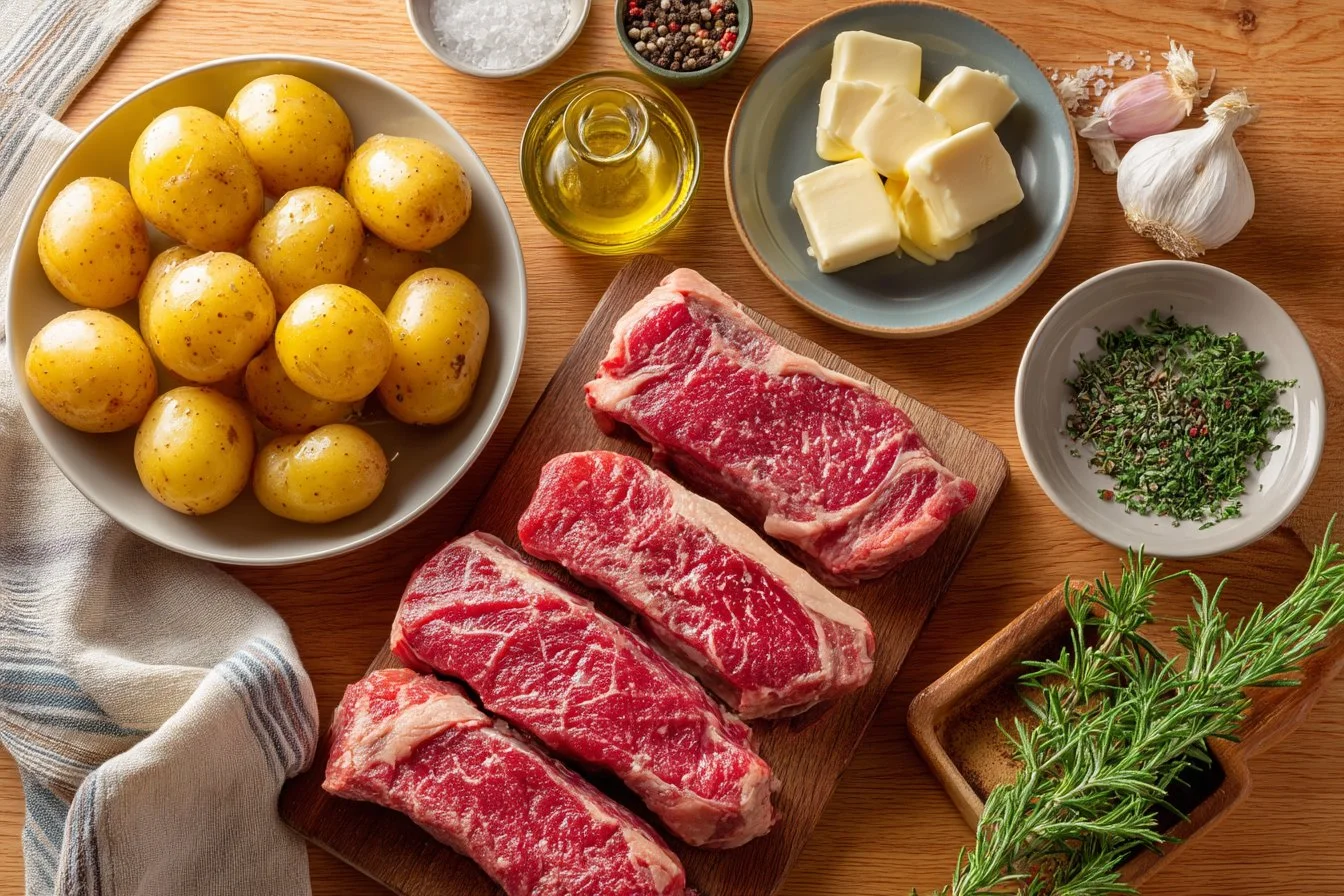 NY Strip Steak with Baby Golden Potatoes
