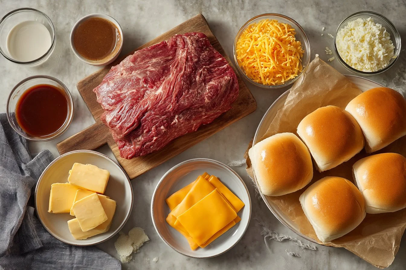 Slow Cooker Beef & Cheddar Sandwiches