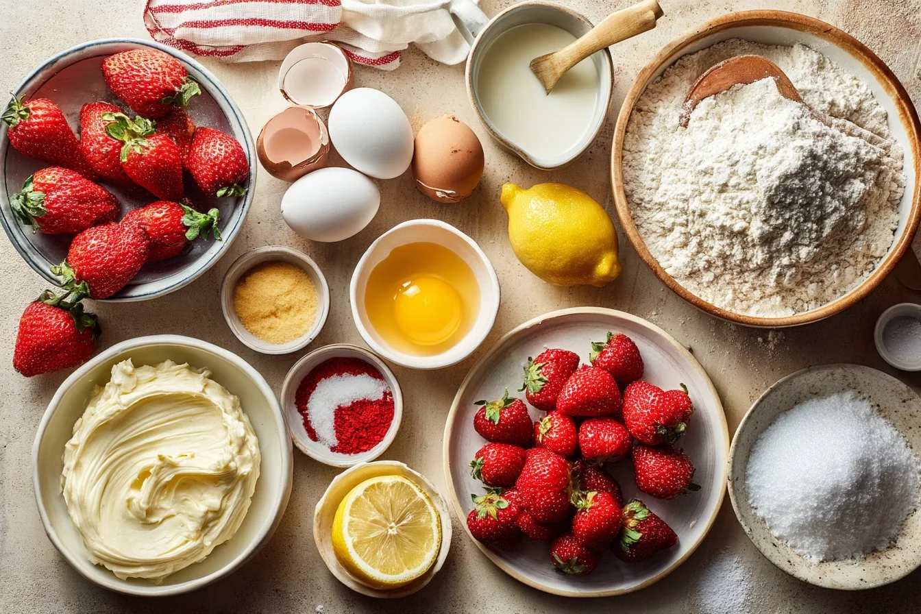 Strawberry Lemon Cream Cheese Cake