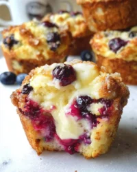 Homemade blueberry muffins fresh out of the oven