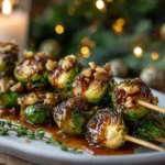 Caramelized Brussels sprouts skewers for Christmas dinner
