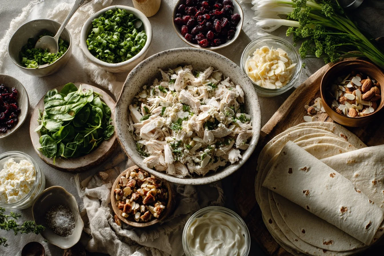 Chicken Cranberry Salad Pinwheel Sandwiches