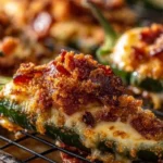 Cowboy Jalapeño Poppers filled with cheese and spices, served as a tasty appetizer.