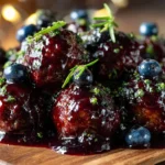 Delicious festive meatballs served on a platter for a holiday celebration
